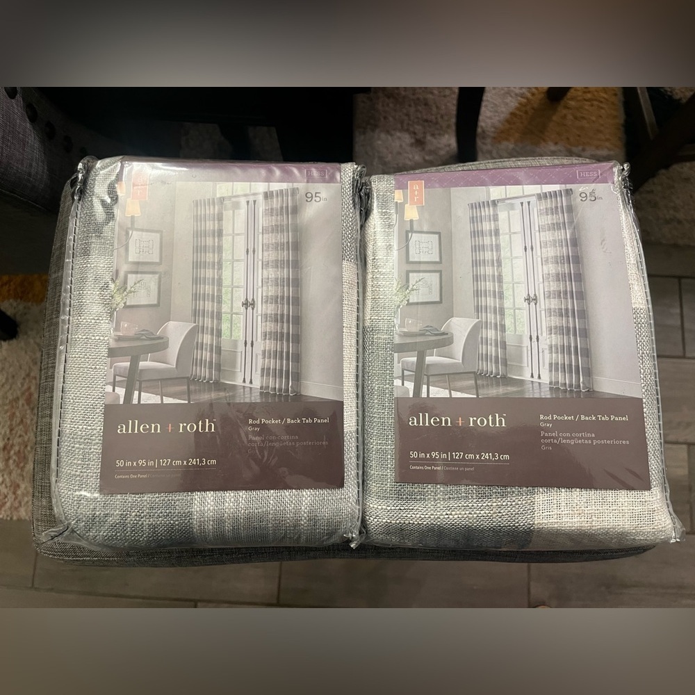 2PK Allen + Roth 95-in Natural Light Filtering Back Tab Single Curtains 3728124 - Picture 7 of 9